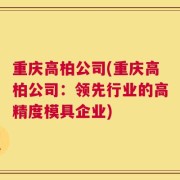 重庆高柏公司(重庆高柏公司：领先行业的高精度模具企业)