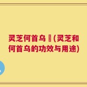 灵芝何首乌荳(灵芝和何首乌的功效与用途)