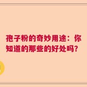 孢子粉的奇妙用途：你知道的那些的好处吗？