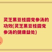 灵芝黑豆桂圆党参汤的功效(灵芝黑豆桂圆党参汤的健康益处)