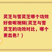 灵芝与雪灵芝哪个功效好些呢视频(灵芝与雪灵芝的功效对比，哪个更出色？)