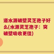 道水源破壁灵芝孢子好么(水源灵芝孢子：突破壁吸收更佳)