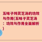 五味子炖灵芝汤的功效与作用(五味子灵芝汤：功效与作用全面解析)