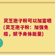 灵芝孢子粉可以加富晒(灵芝孢子粉：加强免疫，赋予身体能量)