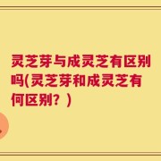 灵芝芽与成灵芝有区别吗(灵芝芽和成灵芝有何区别？)