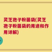 灵芝孢子粉菌袋(灵芝孢子粉菌袋的用途和作用详解)