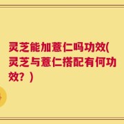 灵芝能加薏仁吗功效(灵芝与薏仁搭配有何功效？)