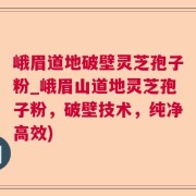 峨眉道地破壁灵芝孢子粉_峨眉山道地灵芝孢子粉，破壁技术，纯净高效)