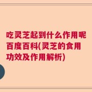 吃灵芝起到什么作用呢百度百科(灵芝的食用功效及作用解析)