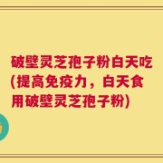 破壁灵芝孢子粉白天吃(提高免疫力，白天食用破壁灵芝孢子粉)