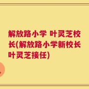 解放路小学 叶灵芝校长(解放路小学新校长叶灵芝接任)