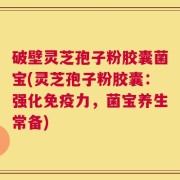 破壁灵芝孢子粉胶囊菌宝(灵芝孢子粉胶囊：强化免疫力，菌宝养生常备)
