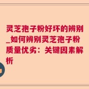 灵芝孢子粉好坏的辨别_如何辨别灵芝孢子粉质量优劣：关键因素解析