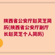 陕西省公安厅赵灵芝简历(陕西省公安厅副厅长赵灵芝个人简历)