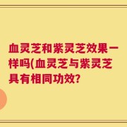 血灵芝和紫灵芝效果一样吗(血灵芝与紫灵芝具有相同功效？