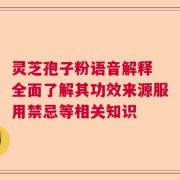 灵芝孢子粉语音解释 全面了解其功效来源服用禁忌等相关知识