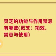 灵芝的功能与作用禁忌有哪些(灵芝：功效、禁忌与使用)