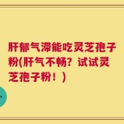 肝郁气滞能吃灵芝孢子粉(肝气不畅？试试灵芝孢子粉！)