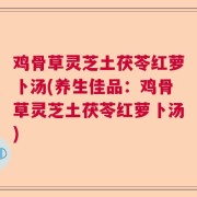 鸡骨草灵芝土茯苓红萝卜汤(养生佳品：鸡骨草灵芝土茯苓红萝卜汤)