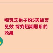 喝灵芝孢子粉5天能否见效 探究短期服用的效果