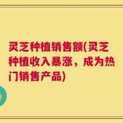 灵芝种植销售额(灵芝种植收入暴涨，成为热门销售产品)