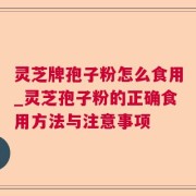 灵芝牌孢子粉怎么食用_灵芝孢子粉的正确食用方法与注意事项