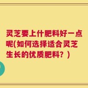 灵芝要上什肥料好一点呢(如何选择适合灵芝生长的优质肥料？)