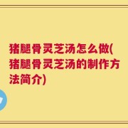 猪腿骨灵芝汤怎么做(猪腿骨灵芝汤的制作方法简介)