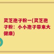 灵芝孢子粉一(灵芝孢子粉：小小孢子带来大健康)