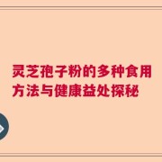 灵芝孢子粉的多种食用方法与健康益处探秘