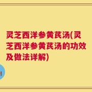 灵芝西洋参黄芪汤(灵芝西洋参黄芪汤的功效及做法详解)