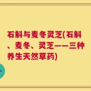 石斛与麦冬灵芝(石斛、麦冬、灵芝——三种养生天然草药)
