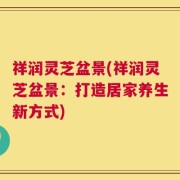 祥润灵芝盆景(祥润灵芝盆景：打造居家养生新方式)