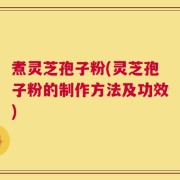 煮灵芝孢子粉(灵芝孢子粉的制作方法及功效)