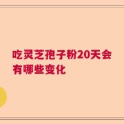 吃灵芝孢子粉20天会有哪些变化