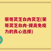 荣哥灵芝白肉灵芝(荣哥灵芝白肉-提高免疫力的良心选择)