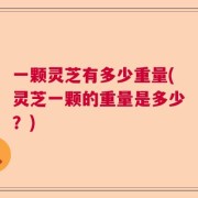 一颗灵芝有多少重量(灵芝一颗的重量是多少？)