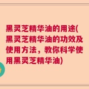 黑灵芝精华油的用途(黑灵芝精华油的功效及使用方法,教你科学使用黑灵芝精华油)