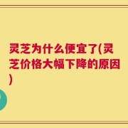 灵芝为什么便宜了(灵芝价格大幅下降的原因)