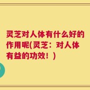 灵芝对人体有什么好的作用呢(灵芝：对人体有益的功效！)