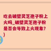吃去破壁灵芝孢子粉上火吗_破壁灵芝孢子粉是否会导致上火现象？)