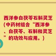 西洋参白茯苓石斛灵芝(中药材组合“西洋参、白茯苓、石斛和灵芝”的功效与应用。)