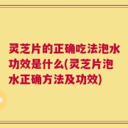 灵芝片的正确吃法泡水功效是什么(灵芝片泡水正确方法及功效)