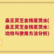 桑王灵芝金钱莲煲水(桑王灵芝金钱莲煲水：功效与使用方法分析)