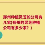 郑州种植灵芝的公司有几家(郑州的灵芝种植公司有多少家？)