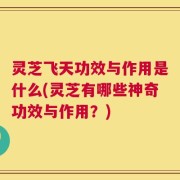 灵芝飞天功效与作用是什么(灵芝有哪些神奇功效与作用？)
