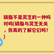 磷脂不是灵芝的一种吗对吗(磷脂与灵芝无关，你真的了解它们吗？)