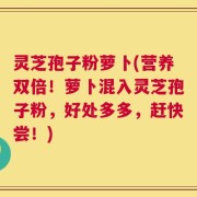 灵芝孢子粉萝卜(营养双倍！萝卜混入灵芝孢子粉，好处多多，赶快尝！)