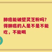 肺癌能破壁灵芝粉吗？得肺癌的人是不是不能吃，不能喝