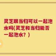 灵芝跟当归可以一起泡水吗(灵芝和当归能否一起泡水？)